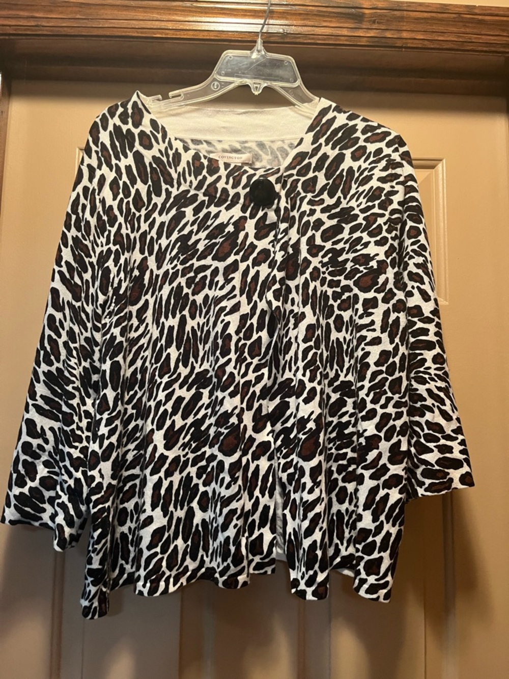 Covington Leopard-Print Button-Front Tunic - White, Brown, Black